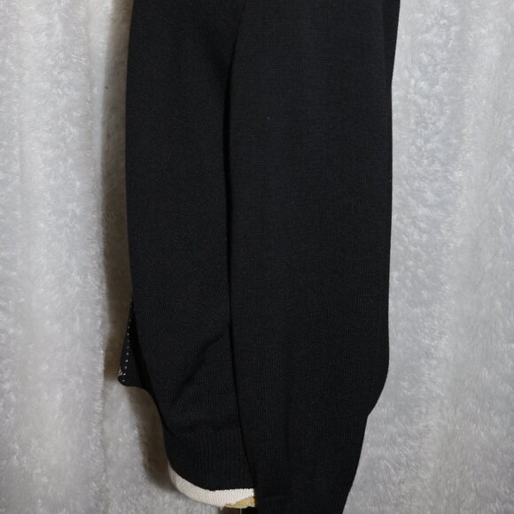 Philippe Marques black beaded cardigan size 16 full zip made in USA - Picture 5 of 9